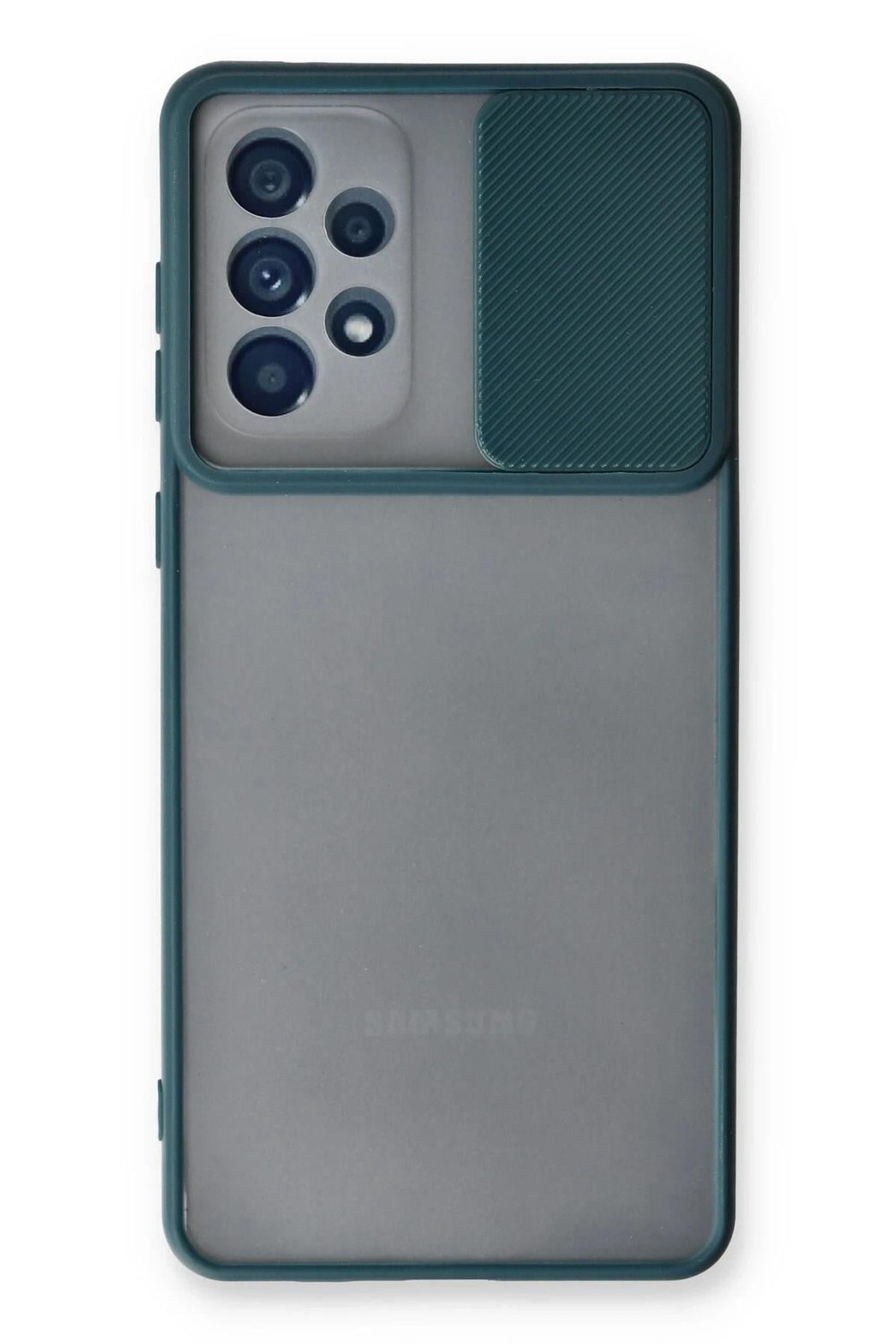 Mey İthalat®  Samsung Galaxy A33 5G Kılıf Palm Buzlu Kamera Sürgülü Silikon - Yeşil