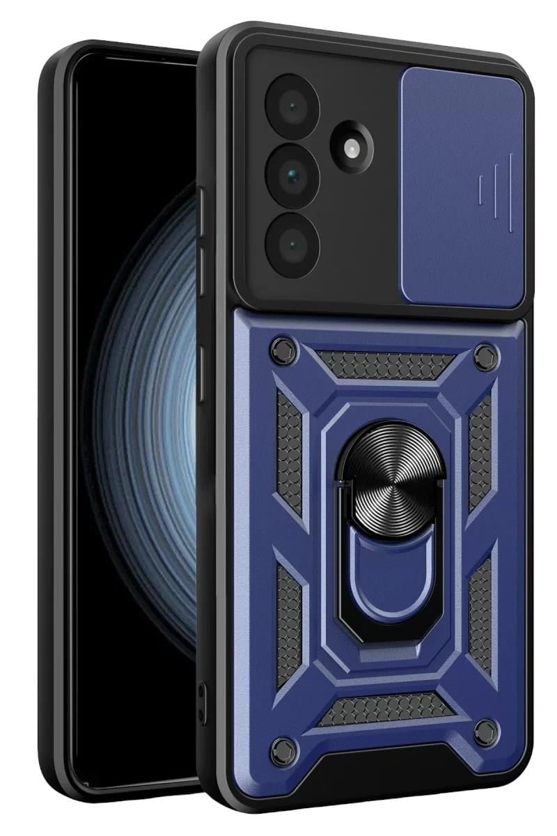 Mey İthalat®  Samsung Galaxy A37 5G Pars Lens Yüzüklü Silikon - Lacivert