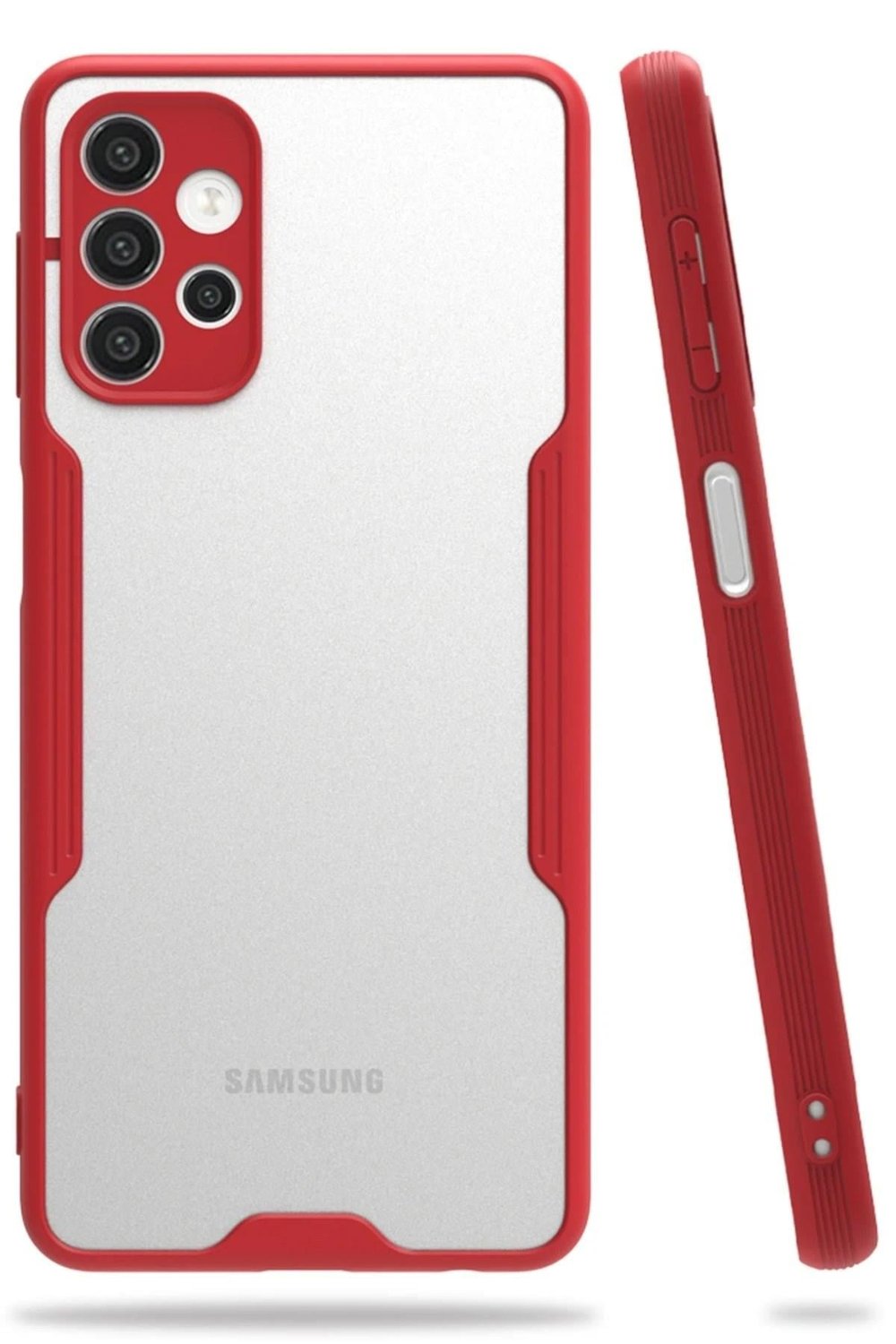 Mey İthalat®  Samsung Galaxy A52 Kılıf Platin Silikon - Kırmızı