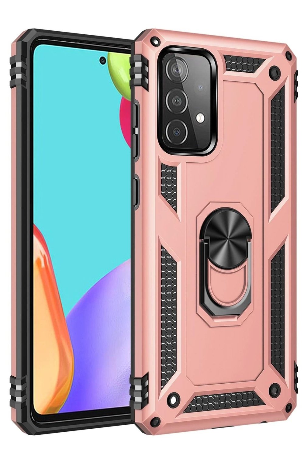 Mey İthalat®  Samsung Galaxy A53 5G Kılıf Sofya Yüzüklü Silikon Kapak - Rose