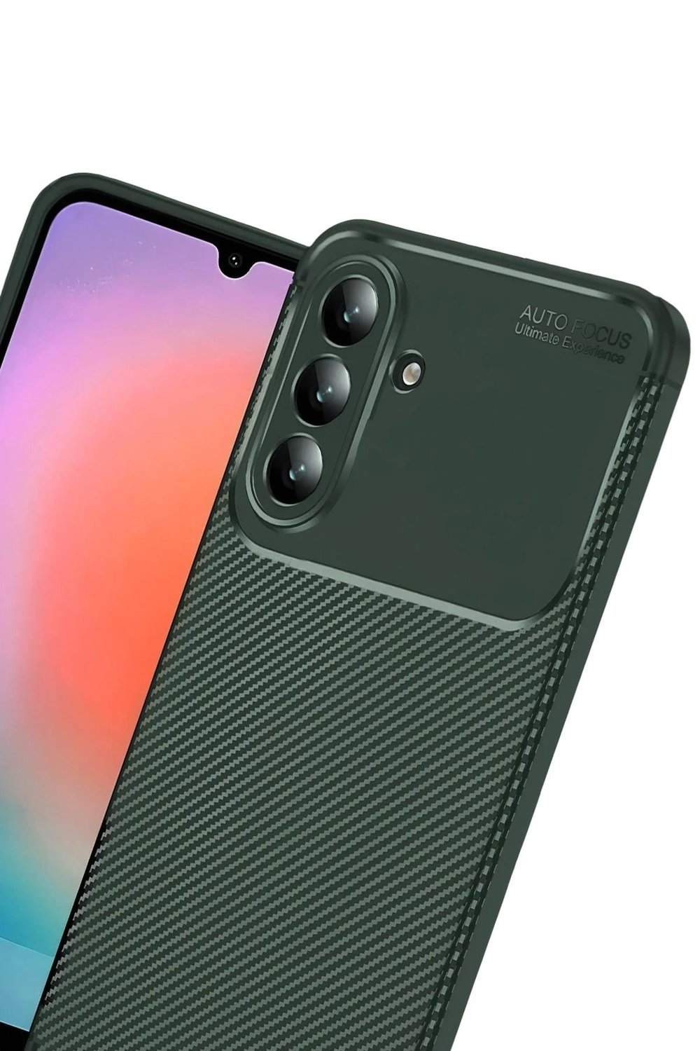 Mey İthalat®  Samsung Galaxy A57 5G Auto Focus Karbon Kapak - Koyu Yeşil