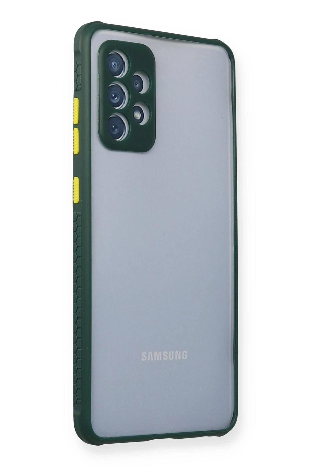 Mey İthalat®  Samsung Galaxy A72 Kılıf Miami Şeffaf Silikon - Koyu Yeşil