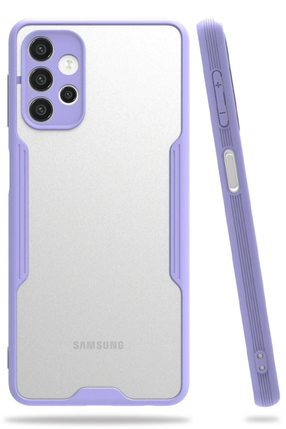 Mey İthalat®  Samsung Galaxy A72 Kılıf Platin Silikon - Lila