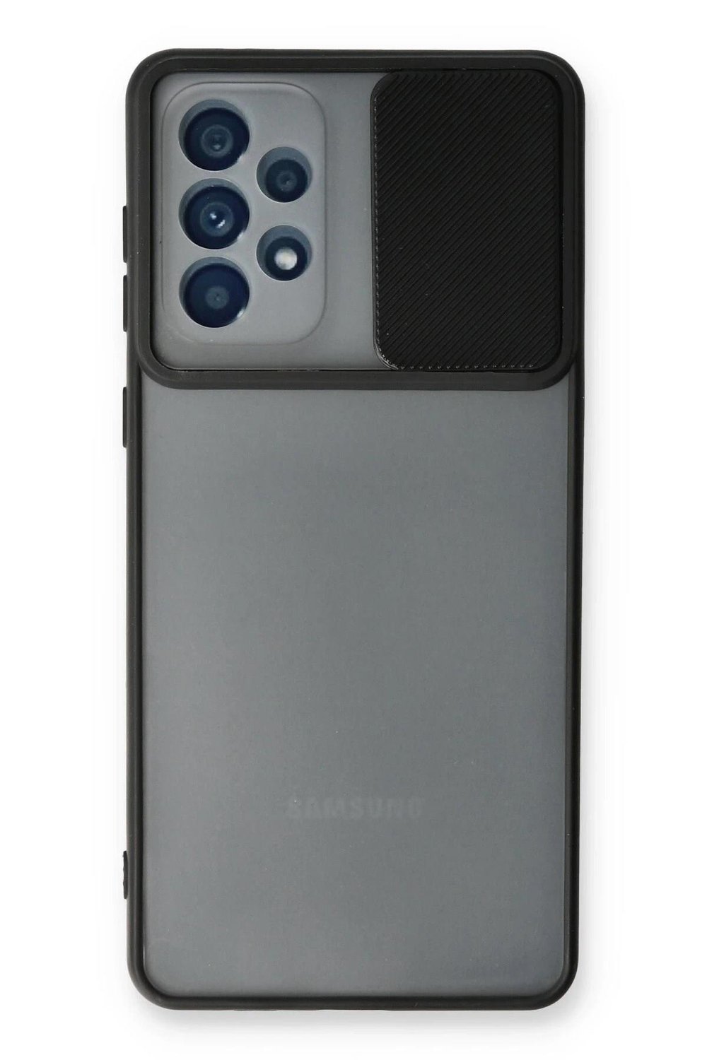 Mey İthalat®  Samsung Galaxy A73 5G Kılıf Palm Buzlu Kamera Sürgülü Silikon - Siyah