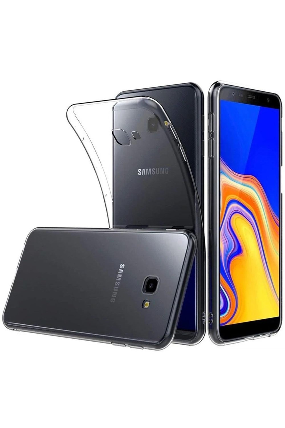 Mey İthalat®  Samsung Galaxy J4 Plus Kılıf Lüx Şeffaf Silikon