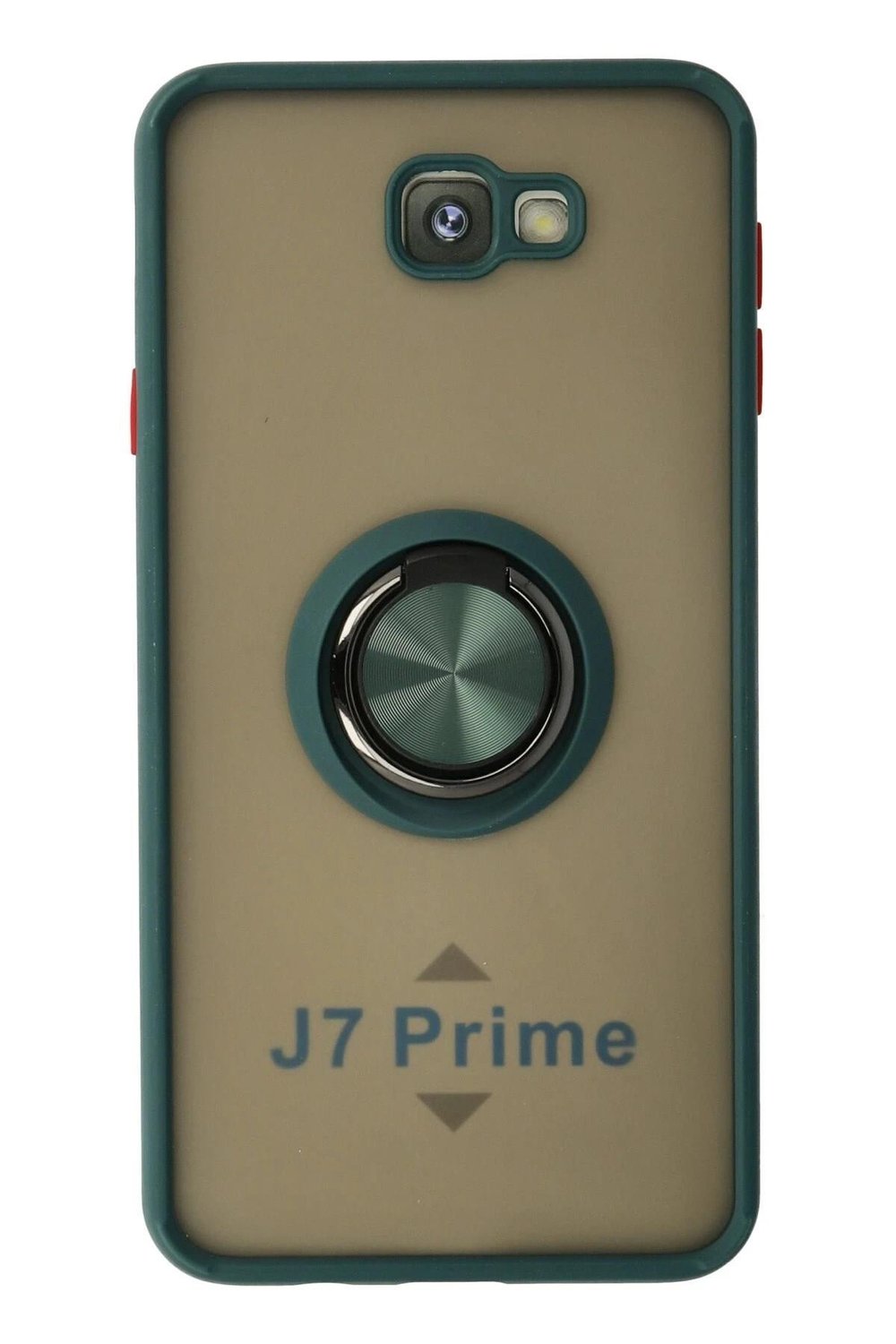 Mey İthalat®  Samsung Galaxy J7 Prime Kılıf Montreal Yüzüklü Silikon Kapak - Yeşil