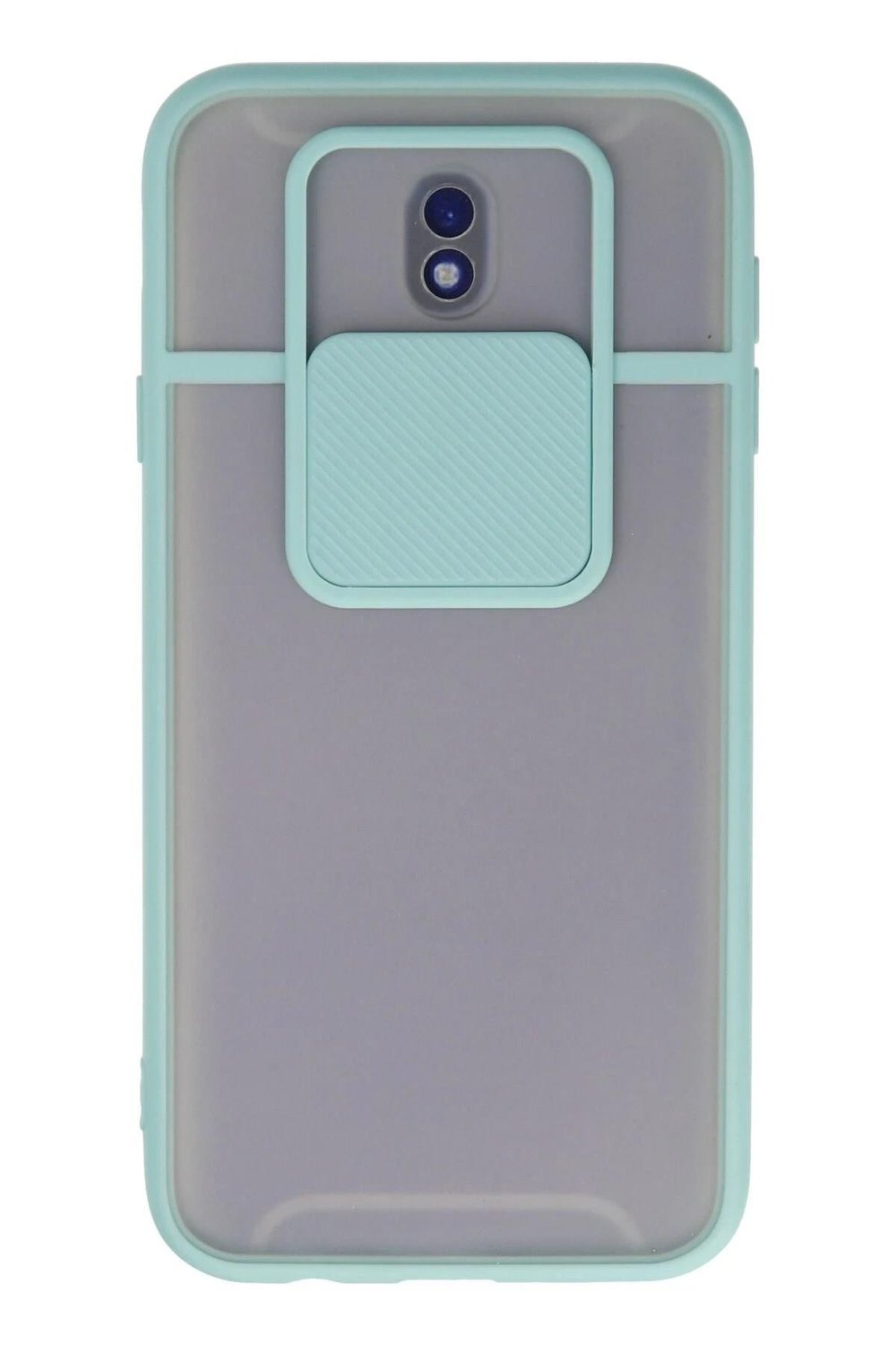 Mey İthalat®  Samsung Galaxy J7 Pro / J730 Kılıf Palm Buzlu Kamera Sürgülü Silikon - Turkuaz