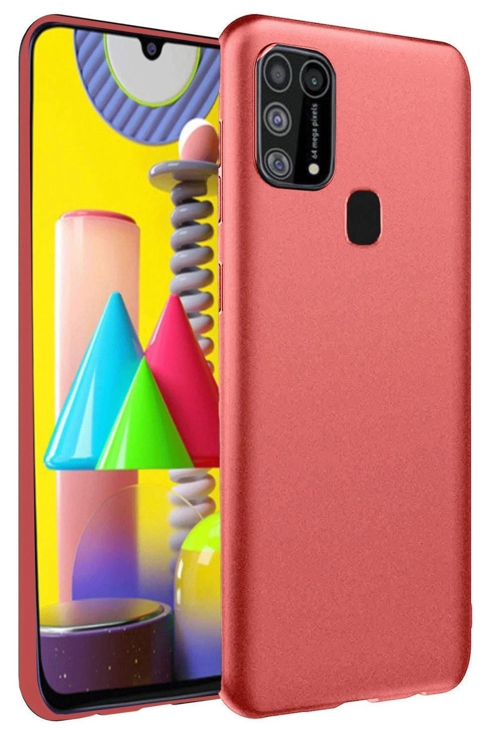Mey İthalat®  Samsung Galaxy M31 Kılıf Nano içi Kadife Silikon - Kiremit