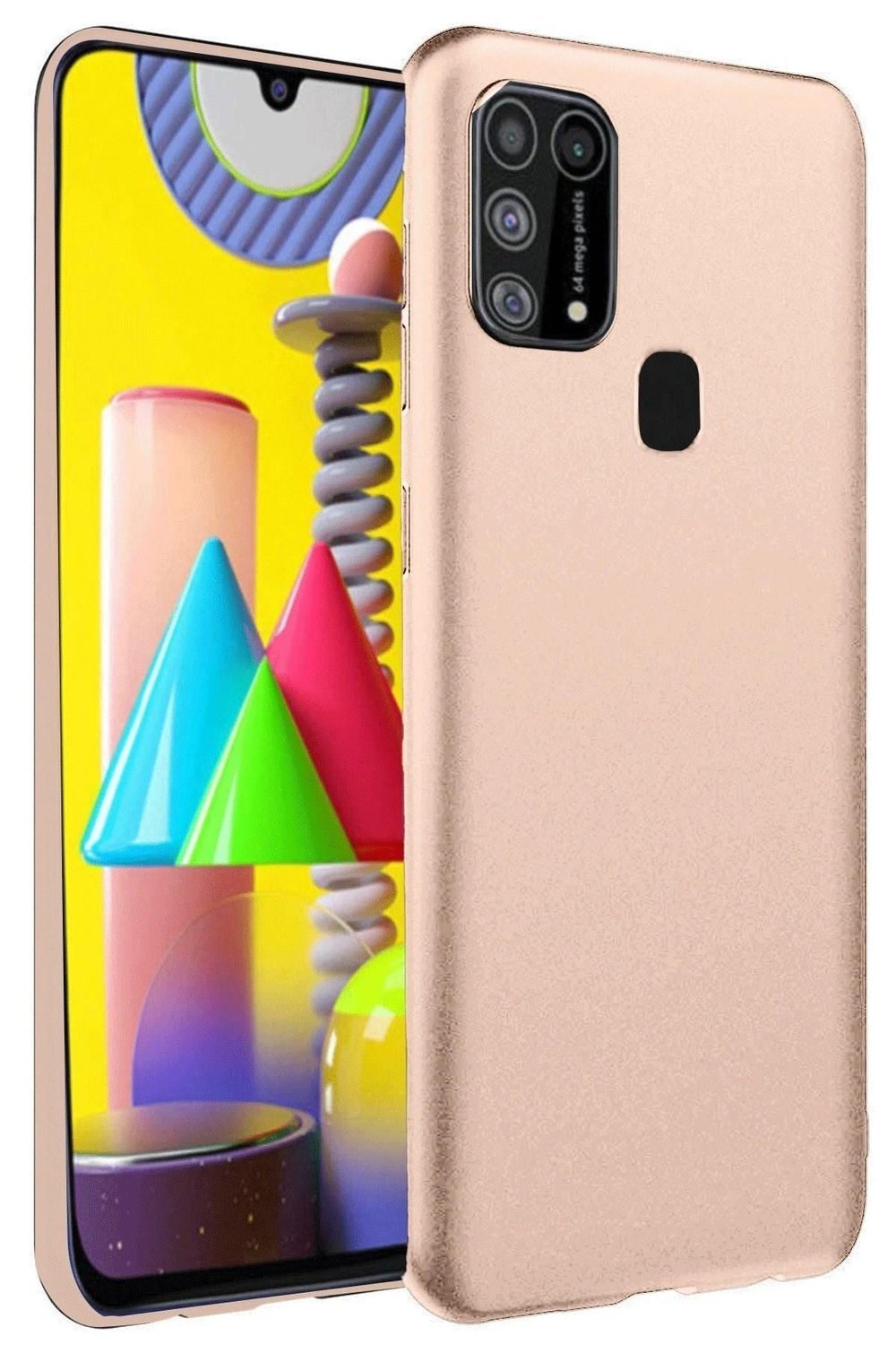 Mey İthalat®  Samsung Galaxy M31 Kılıf Nano içi Kadife Silikon - Pudra