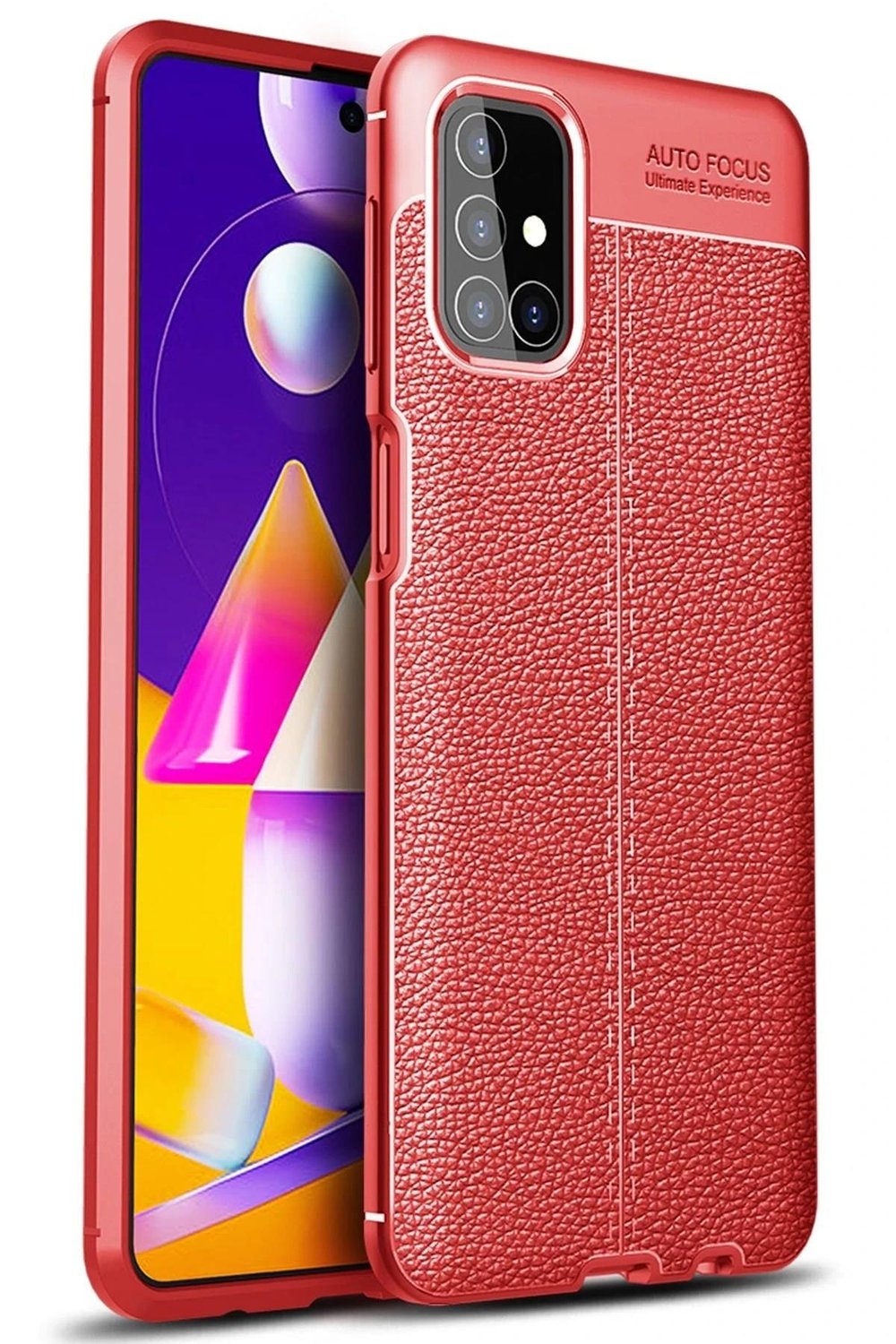 Mey İthalat®  Samsung Galaxy M31S Kılıf Auto Focus Kapak - Kırmızı