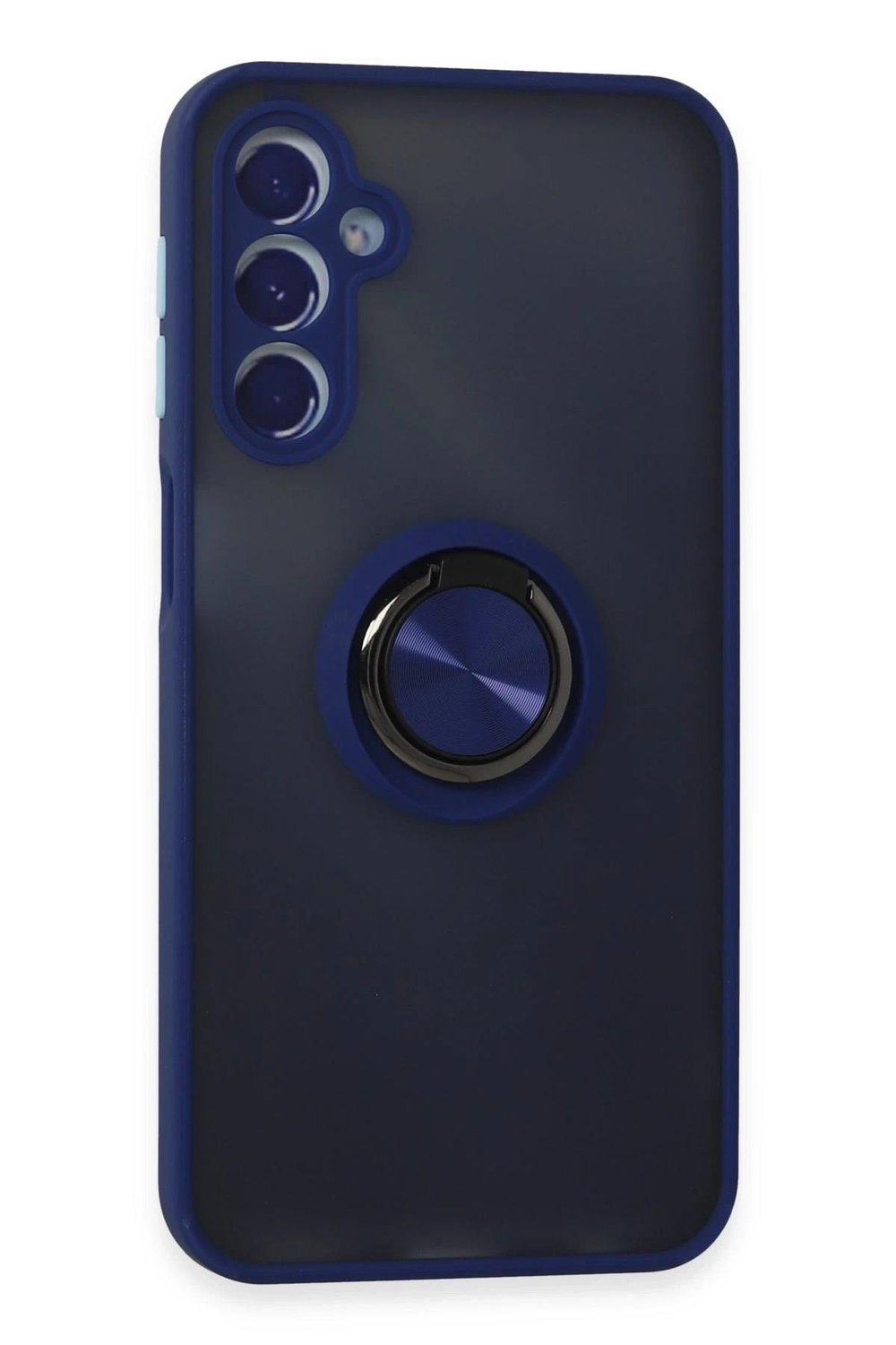 Mey İthalat®  Samsung Galaxy M34 5G Kılıf Montreal Yüzüklü Silikon Kapak - Lacivert