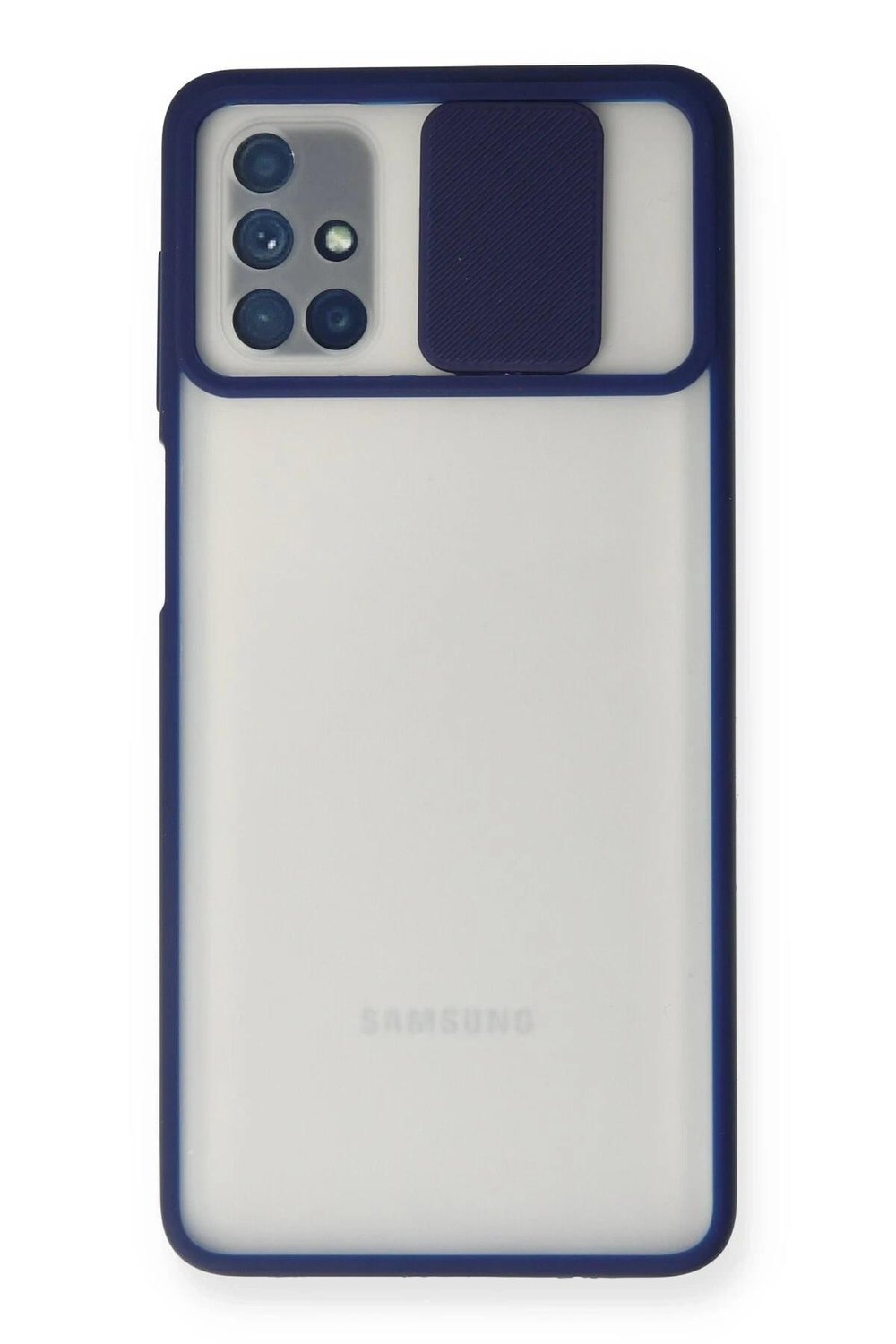 Mey İthalat®  Samsung Galaxy M51 Kılıf Palm Buzlu Kamera Sürgülü Silikon - Lacivert