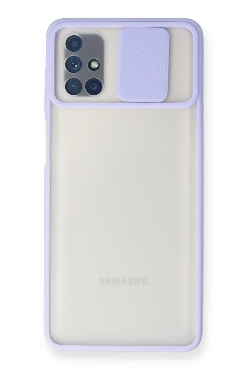 Mey İthalat®  Samsung Galaxy M51 Kılıf Palm Buzlu Kamera Sürgülü Silikon - Lila
