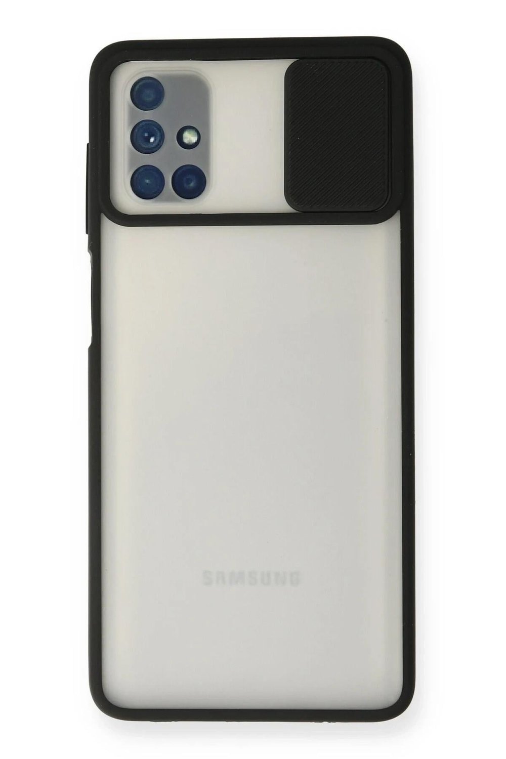 Mey İthalat®  Samsung Galaxy M51 Kılıf Palm Buzlu Kamera Sürgülü Silikon - Siyah