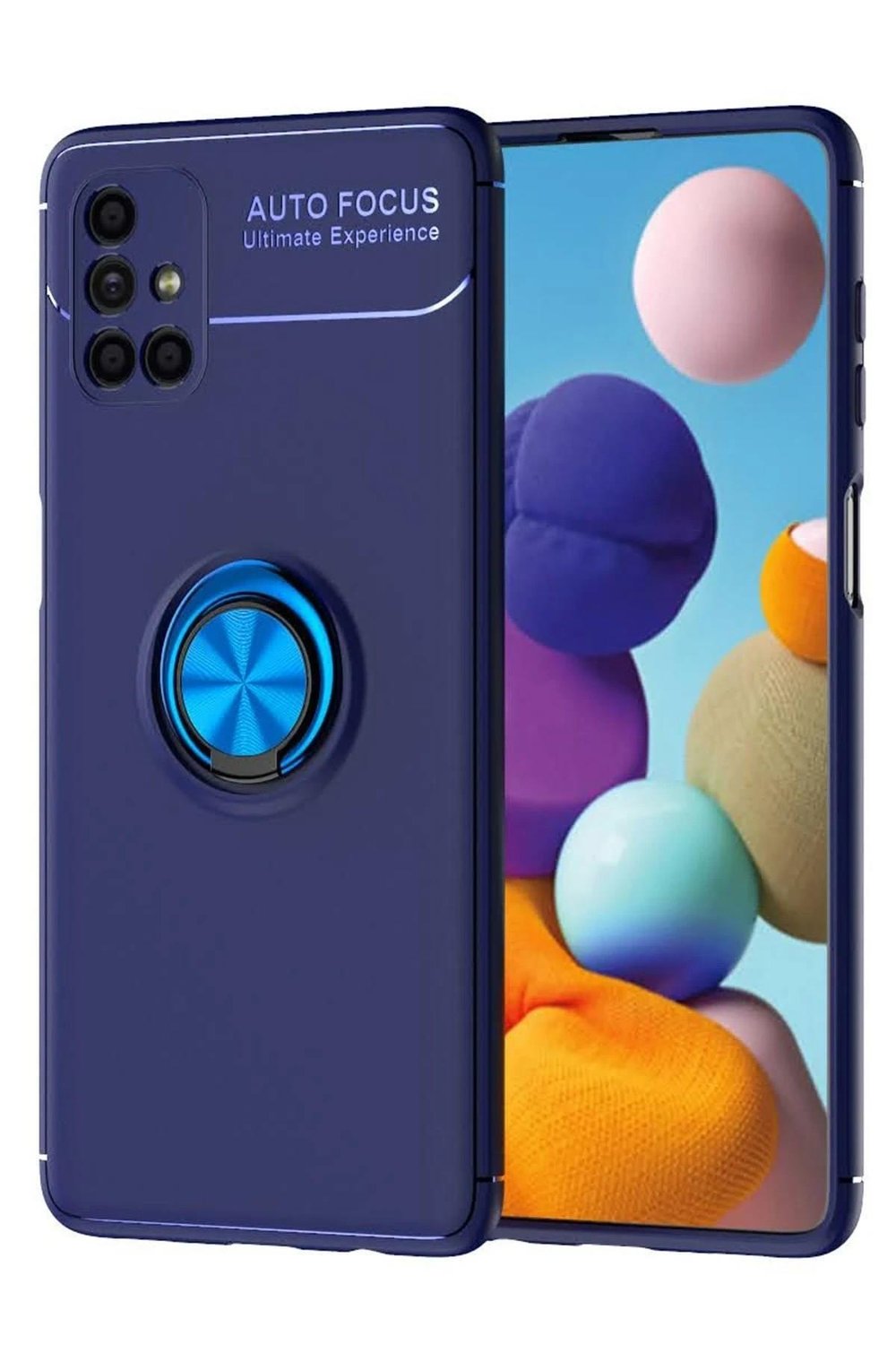 Mey İthalat®  Samsung Galaxy M51 Kılıf Range Yüzüklü Silikon - Mavi