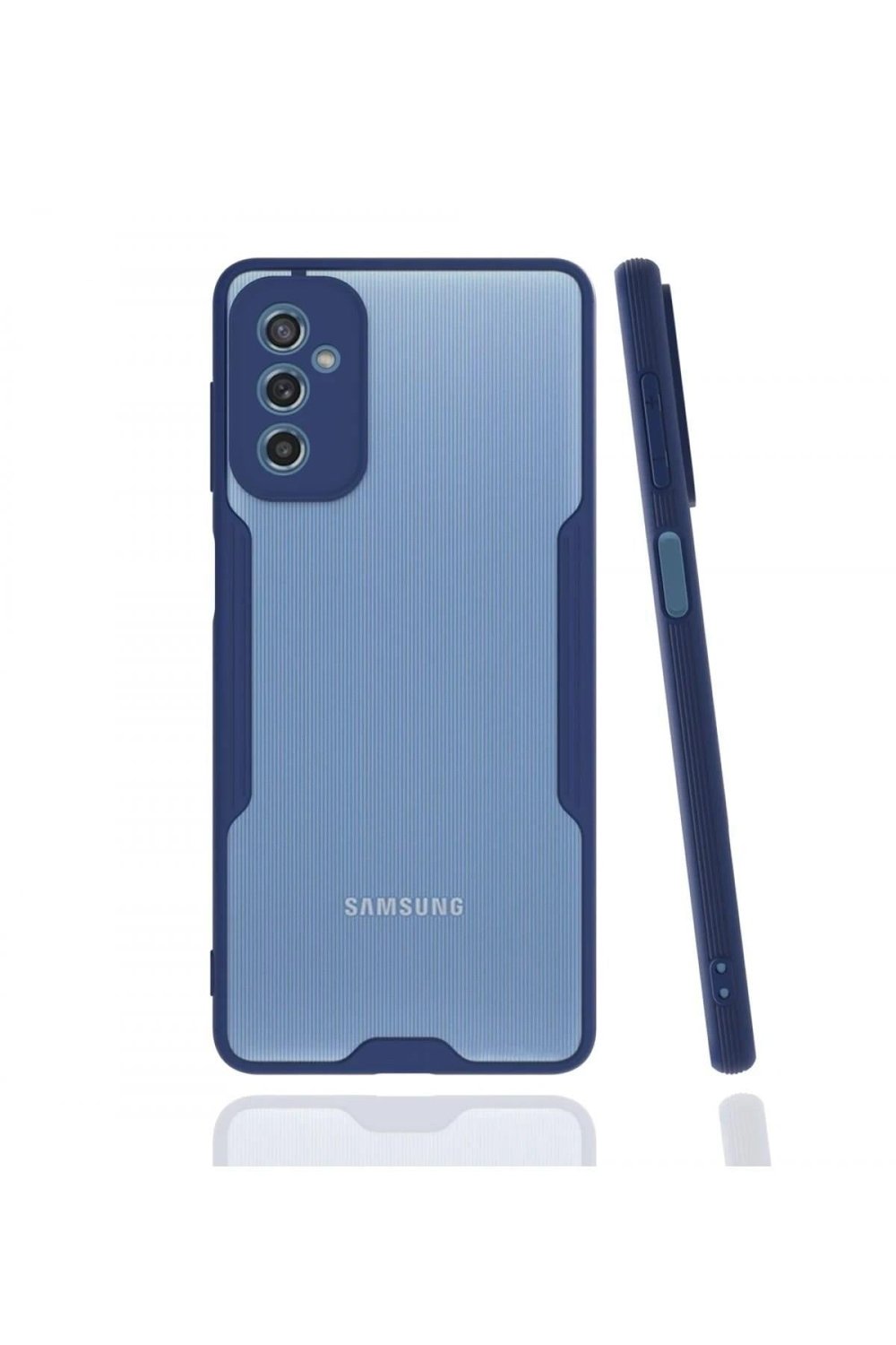Mey İthalat®  Samsung Galaxy M52 5G Kılıf Platin Silikon - Lacivert
