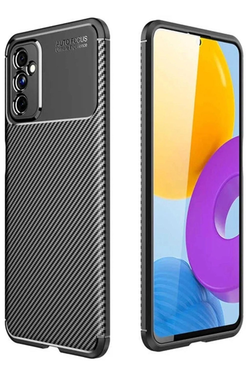 Mey İthalat®  Samsung Galaxy M52 5G Kılıf Auto Focus Karbon Kapak - Siyah