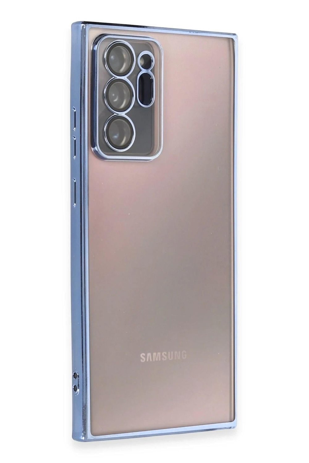 Mey İthalat®  Samsung Galaxy Note 20 Ultra Kılıf  Lensli Silikon - Açık Mavi