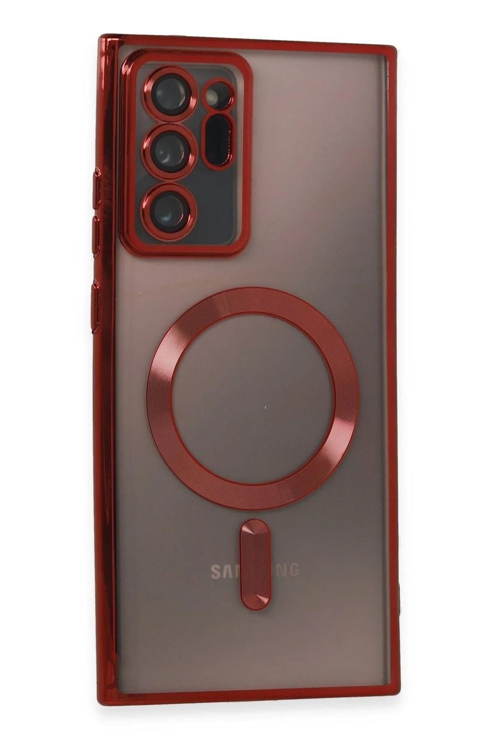 Mey İthalat®  Samsung Galaxy Note 20 Ultra Kılıf Kross Magneticsafe Kapak - Kırmızı