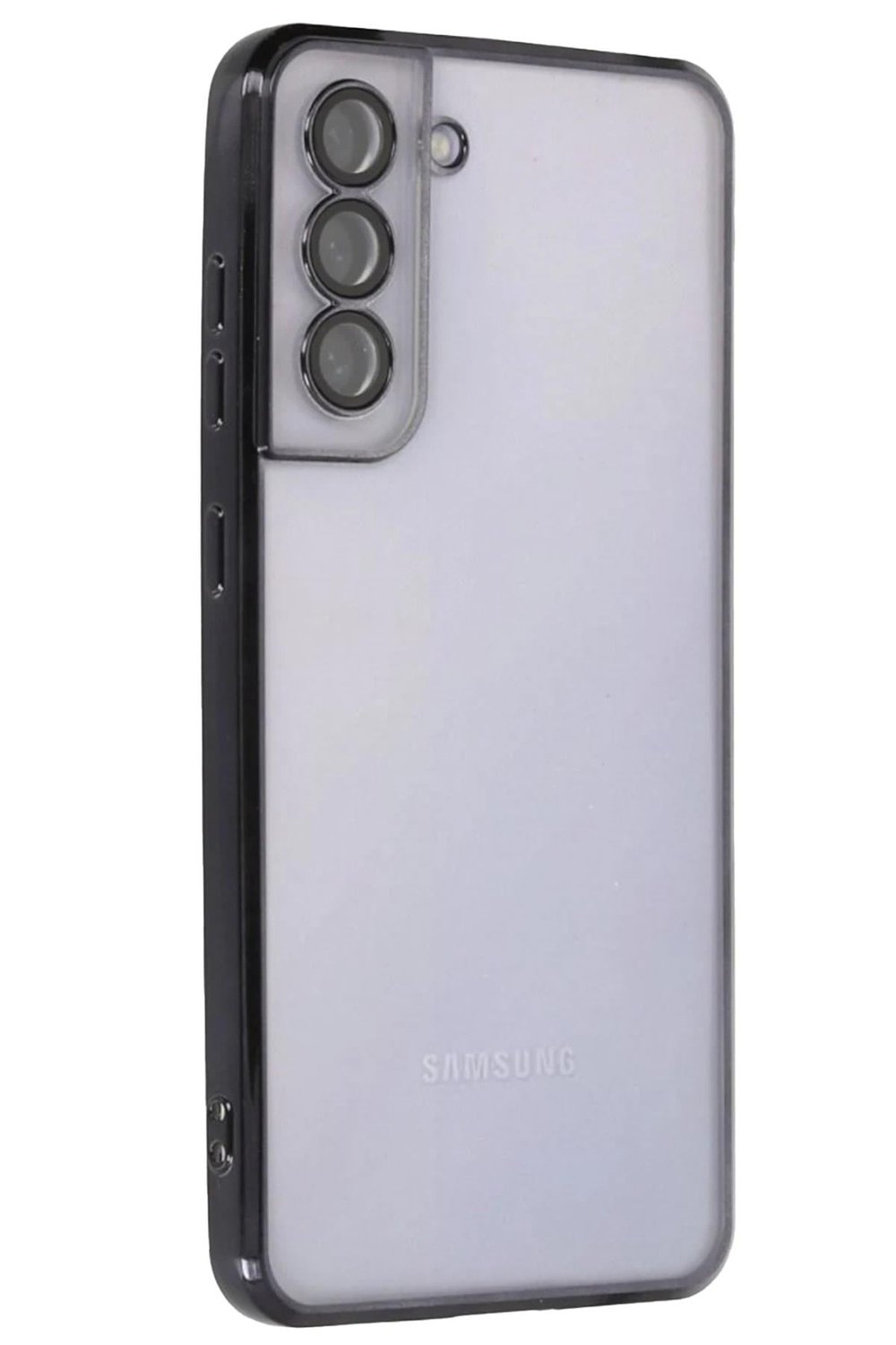 Mey İthalat®  Samsung Galaxy S21 FE Kılıf  Lensli Silikon - Siyah