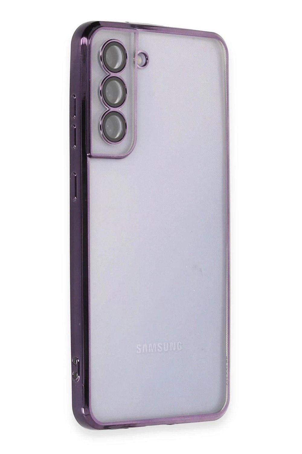 Mey İthalat®  Samsung Galaxy S21 FE Kılıf  Lensli Silikon - Mor
