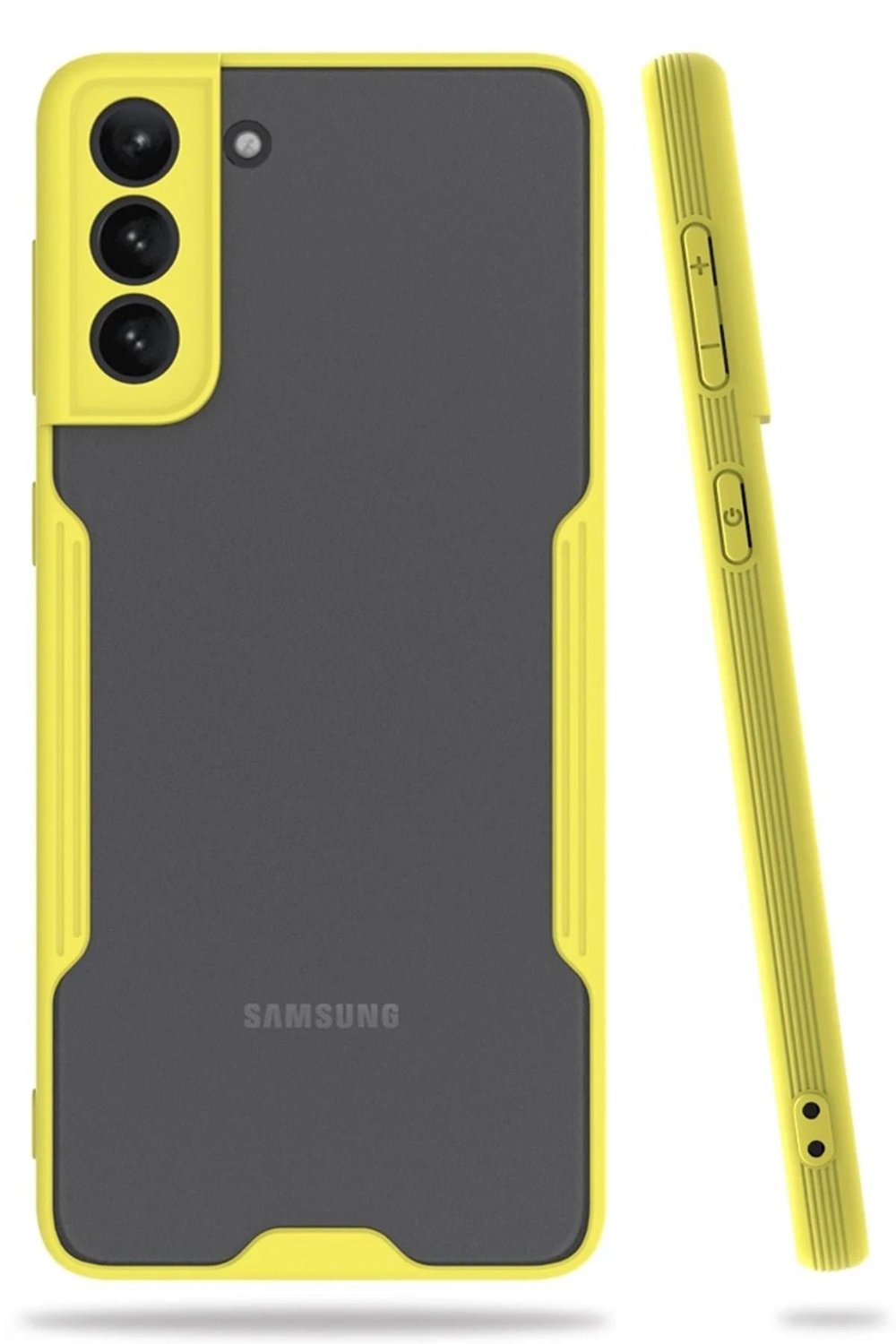Mey İthalat®  Samsung Galaxy S21 Plus Kılıf Platin Silikon - Sarı