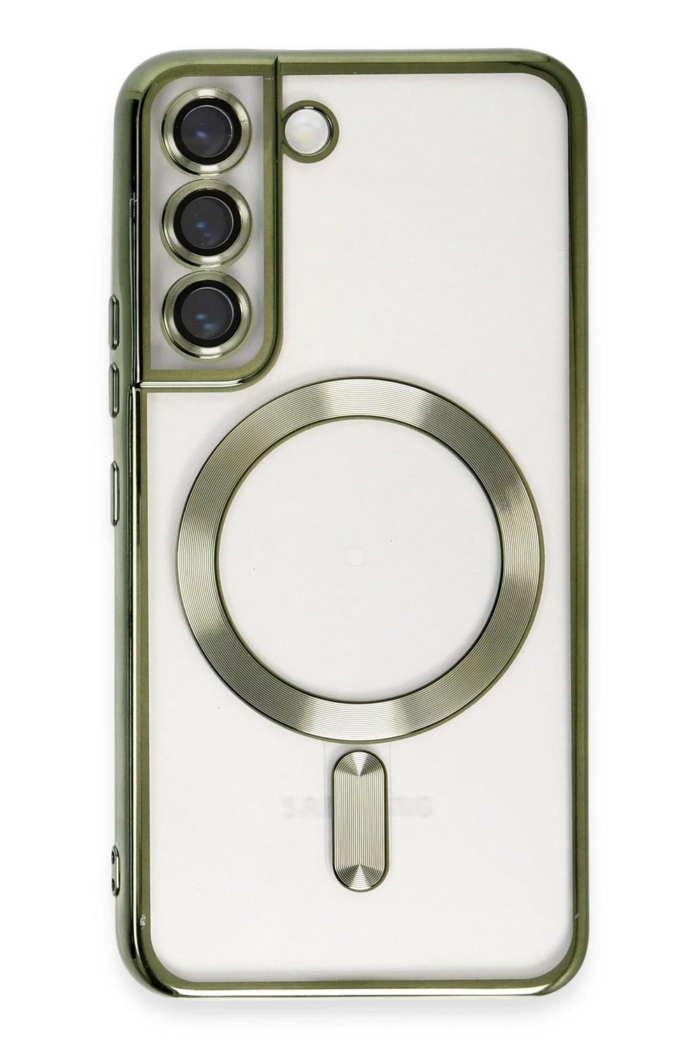 Mey İthalat®  Samsung Galaxy S22 Kılıf Kross Magneticsafe Kapak - Koyu Yeşil