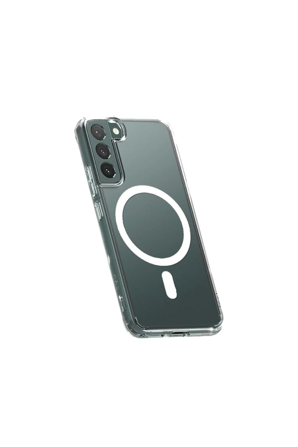Mey İthalat®  Samsung Galaxy S22 Kılıf Magneticsafe Şeffaf Silikon - Şeffaf