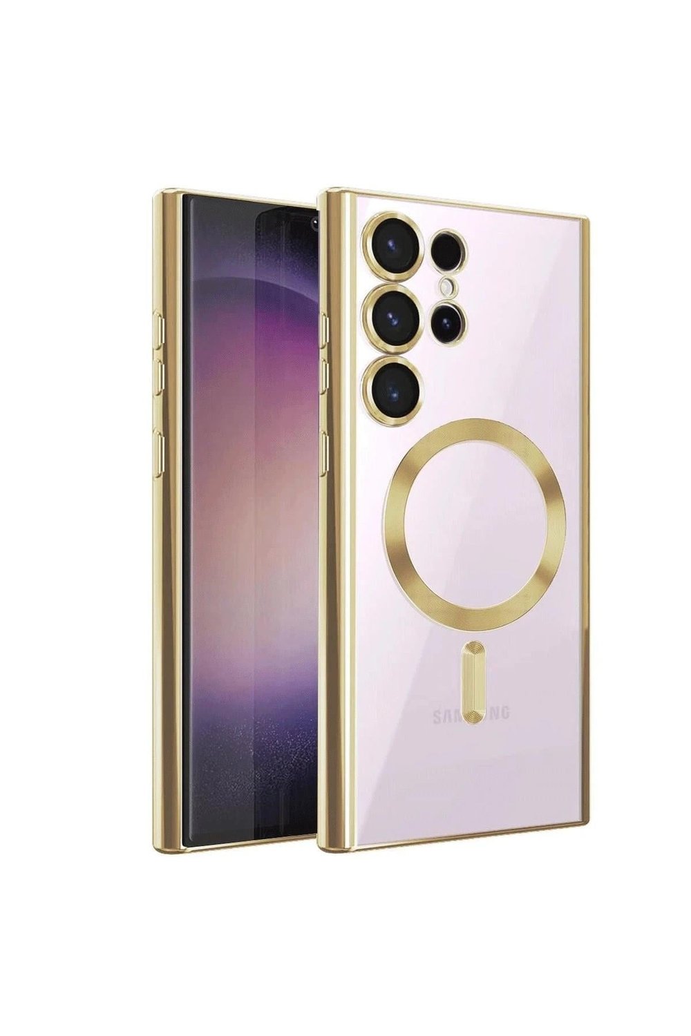 Mey İthalat®  Samsung Galaxy S22 Ultra Kılıf Kross Magneticsafe Kapak - Gold