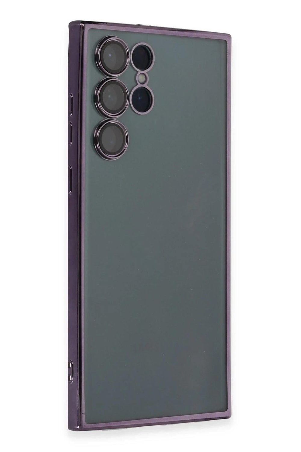 Mey İthalat®  Samsung Galaxy S22 Ultra Kılıf  Lensli Silikon - Mor