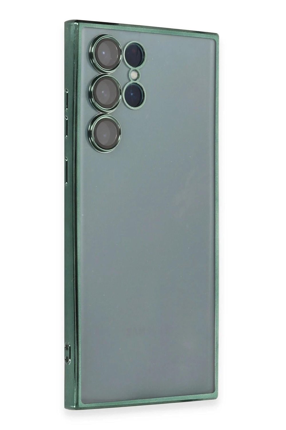 Mey İthalat®  Samsung Galaxy S22 Ultra Kılıf  Lensli Silikon - Yeşil