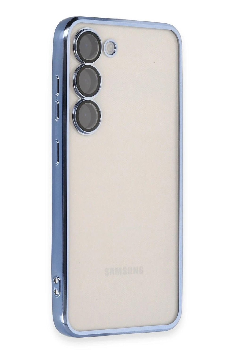Mey İthalat®  Samsung Galaxy S23 Plus Kılıf  Lensli Silikon - Açık Mavi