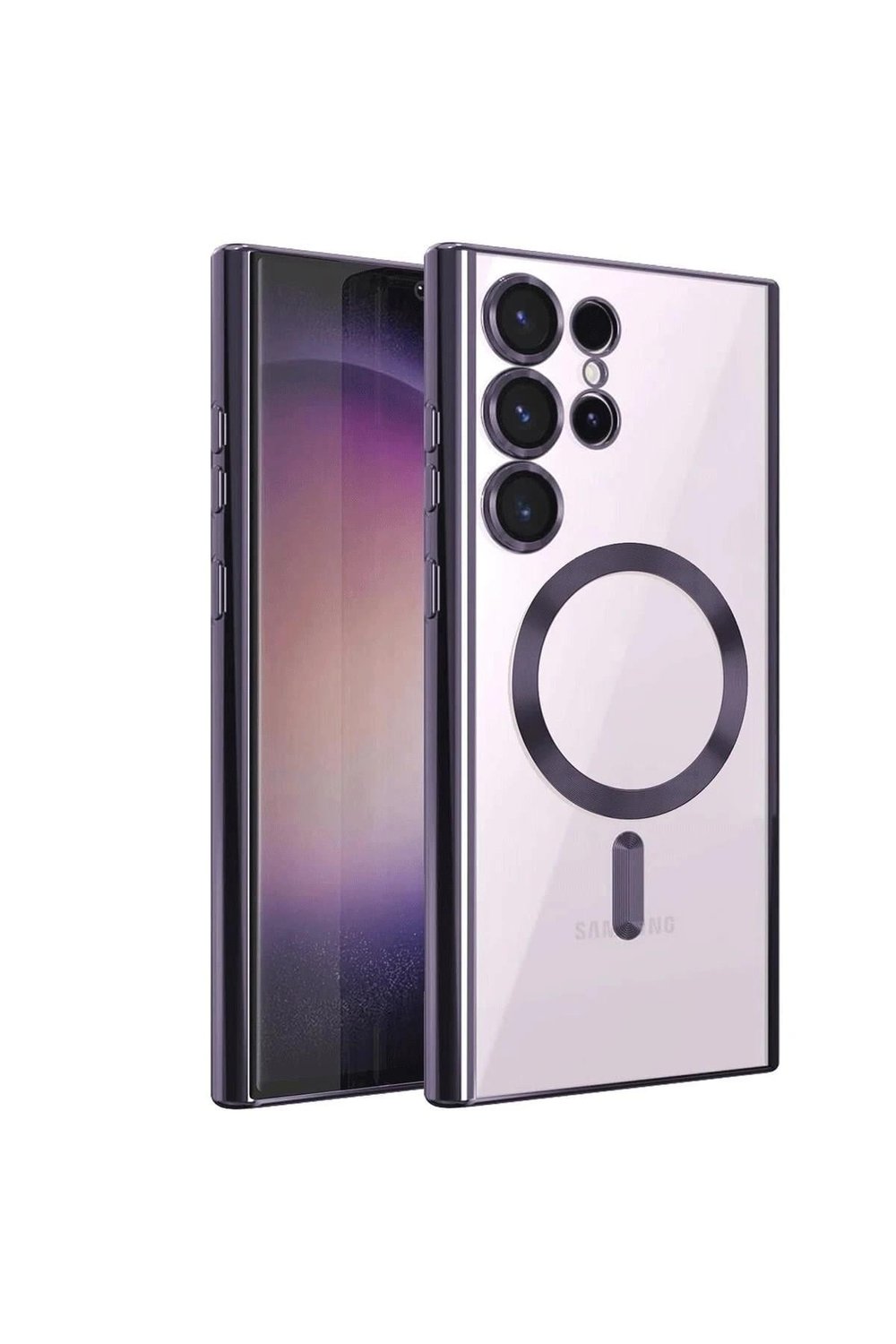 Mey İthalat®  Samsung Galaxy S23 Ultra Kılıf Kross Magneticsafe Kapak - Mor
