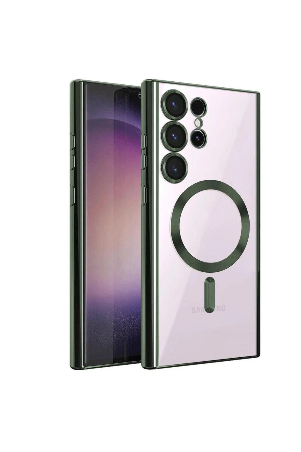 Mey İthalat®  Samsung Galaxy S23 Ultra Kılıf Kross Magneticsafe Kapak - Koyu Yeşil
