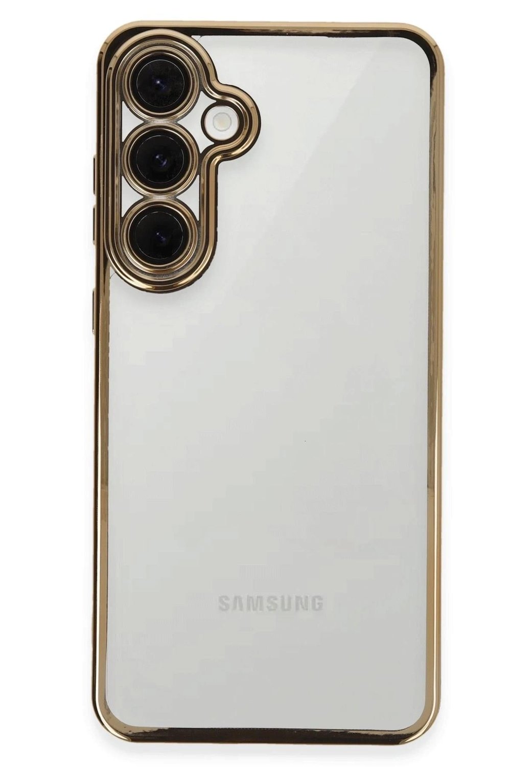 Mey İthalat®  Samsung Galaxy S24 FE Kılıf  Lensli Silikon - Gold