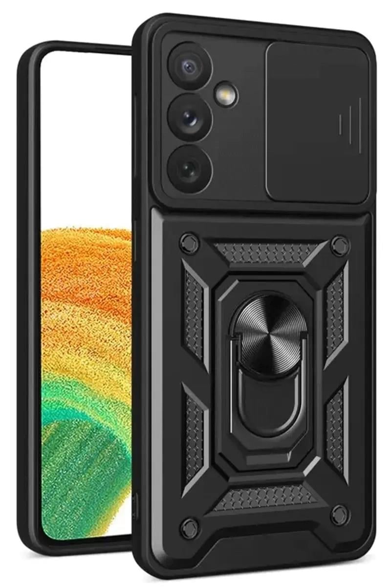 Mey İthalat®  Samsung Galaxy S24 FE Pars Lens Yüzüklü Silikon - Siyah