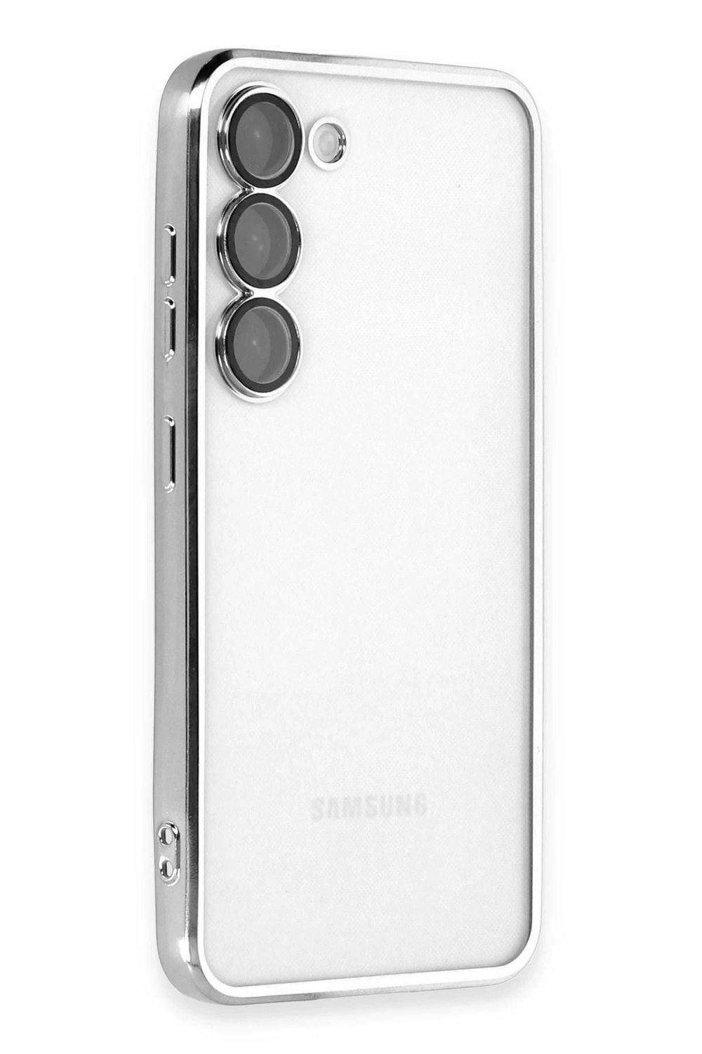 Mey İthalat®  Samsung Galaxy S24 Kılıf  Lensli Silikon - Gümüş