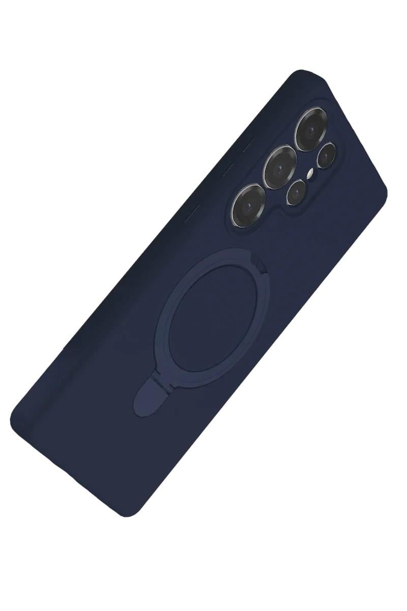 Mey İthalat®  Samsung Galaxy S24 Ultra Regal Magsafe Standlı Kapak - Lacivert