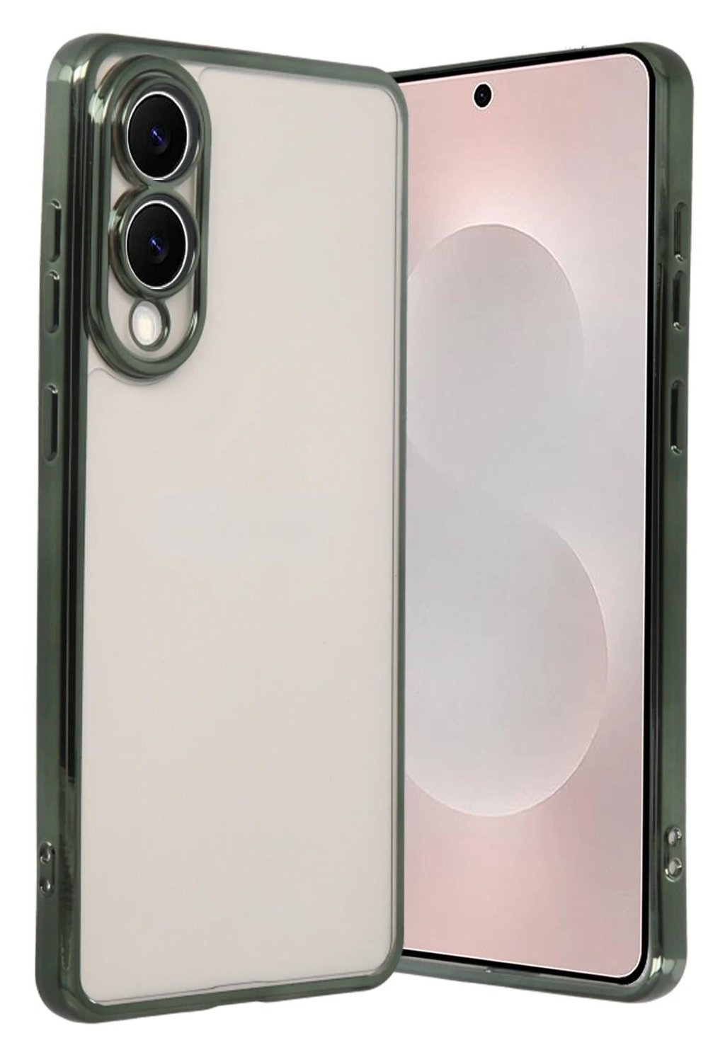Mey İthalat®  Samsung Galaxy S25 Edge  Lensli Silikon - Yeşil