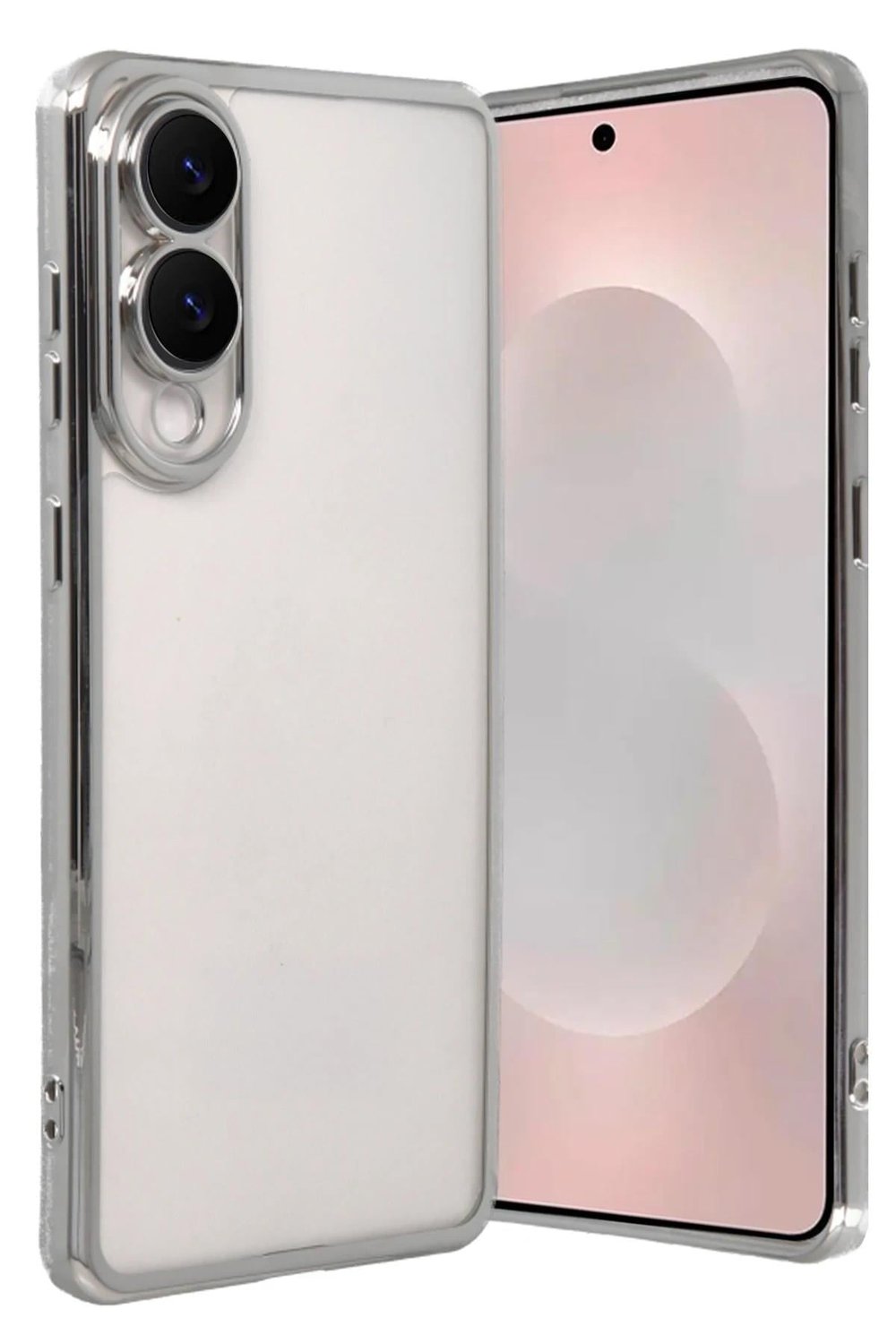 Mey İthalat®  Samsung Galaxy S25 Edge  Lensli Silikon - Gümüş