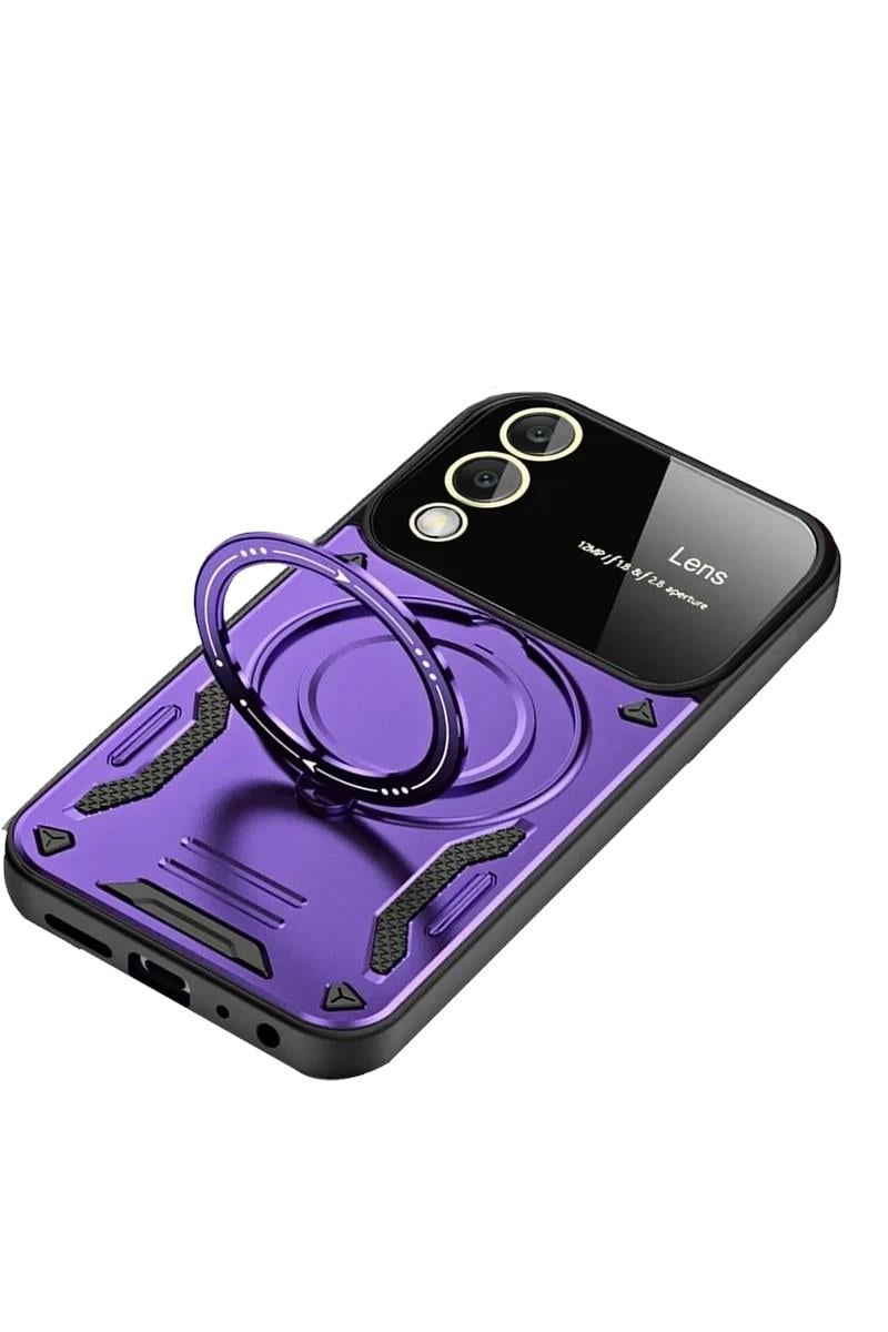 Mey İthalat®  Samsung Galaxy S25 Edge Kılıf Joy Lens Standlı Kapak - Mor
