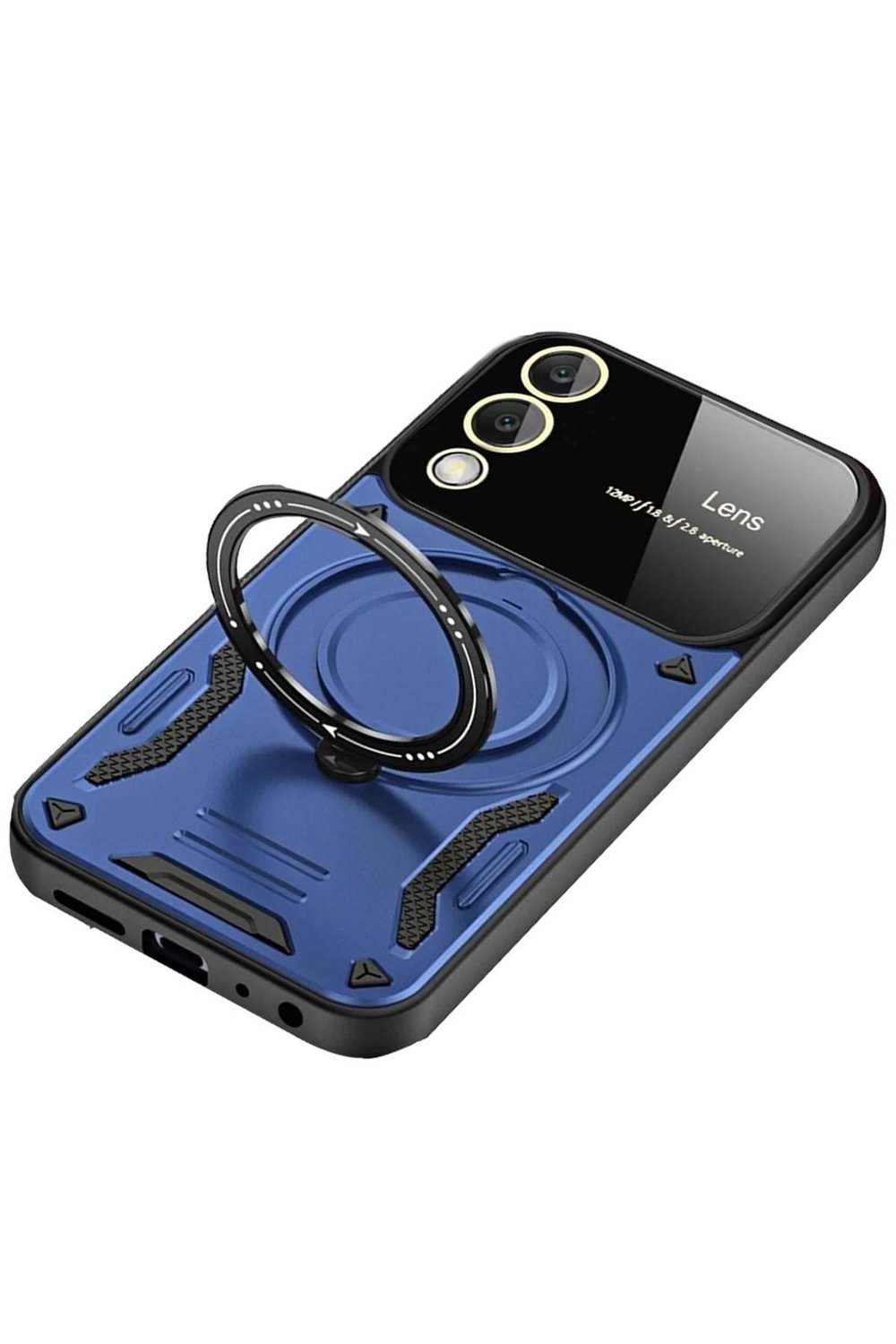 Mey İthalat®  Samsung Galaxy S25 Edge Kılıf Joy Lens Standlı Kapak - Lacivert