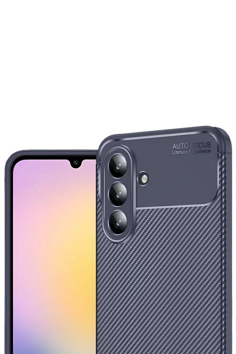 Mey İthalat®  Samsung Galaxy S25 FE Auto Focus Karbon Kapak - Lacivert