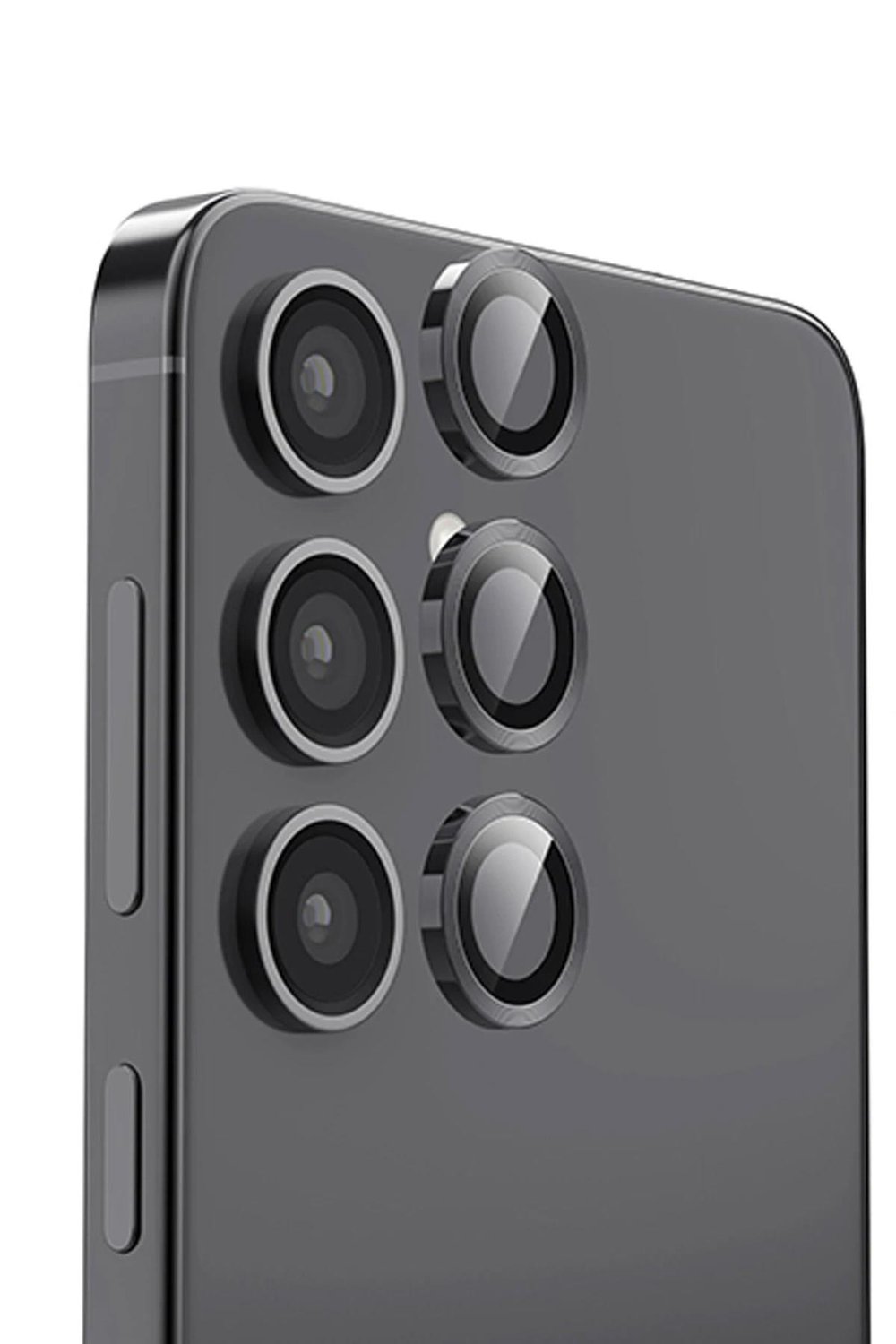 Mey İthalat®  Samsung Galaxy S25 Plus Raze Metal Kamera Lens - Siyah