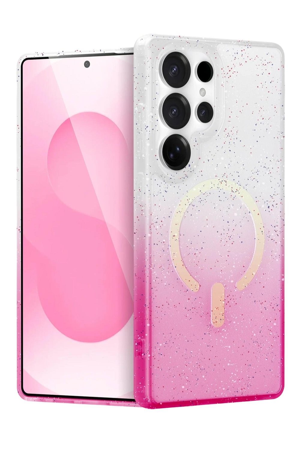 Mey İthalat®  Samsung Galaxy S25 Ultra Pummel Shiny Magsafe Kapak - Pembe