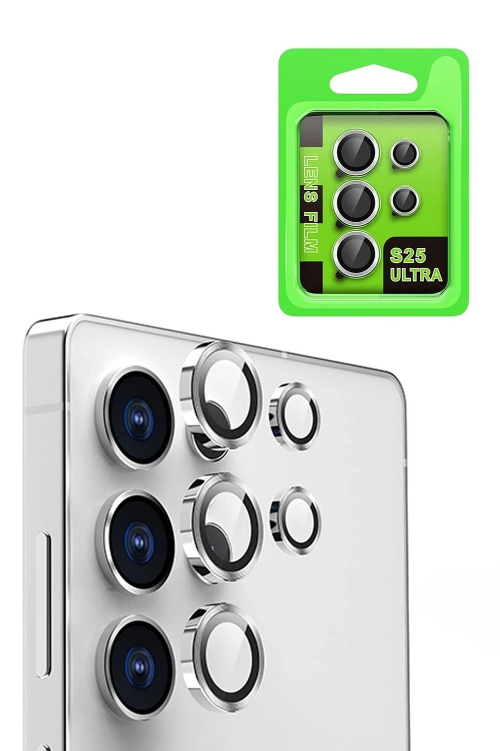 Mey İthalat®  Samsung Galaxy S25 Ultra Raze Metal Kamera Lens - Gümüş