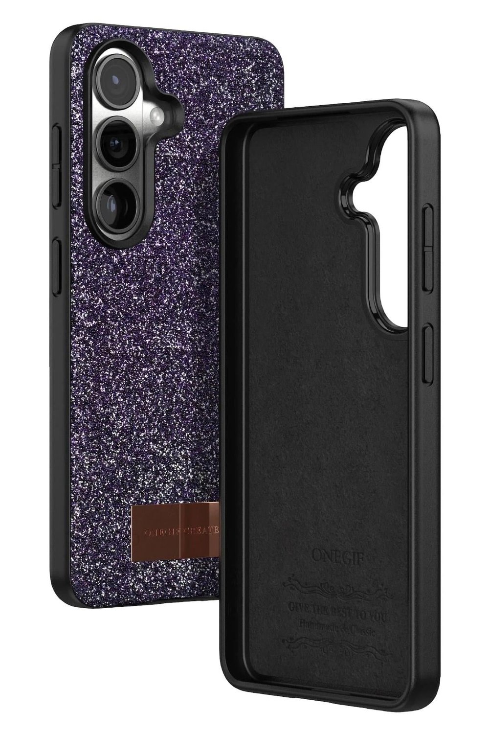 Mey İthalat®  Samsung Galaxy S26 Bright Simli Kapak - Derin Mor