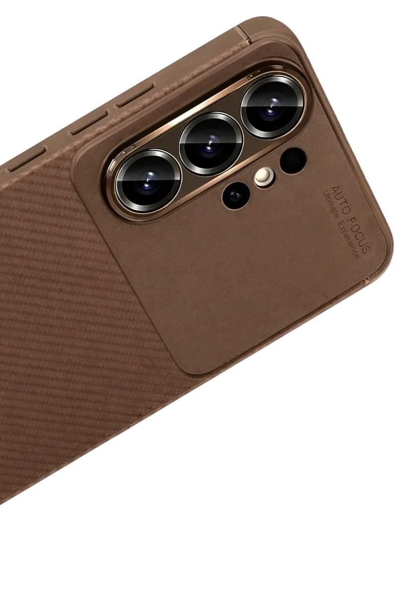 Mey İthalat®  Samsung Galaxy S26 Ultra Auto Focus Karbon Kapak - Kahverengi