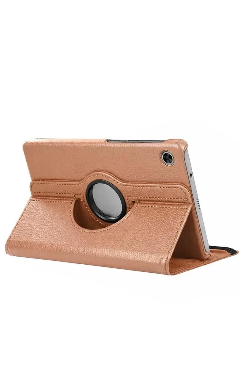 Mey İthalat®  Samsung Galaxy Tab A11 360 Tablet Deri Kılıf - Rose Gold