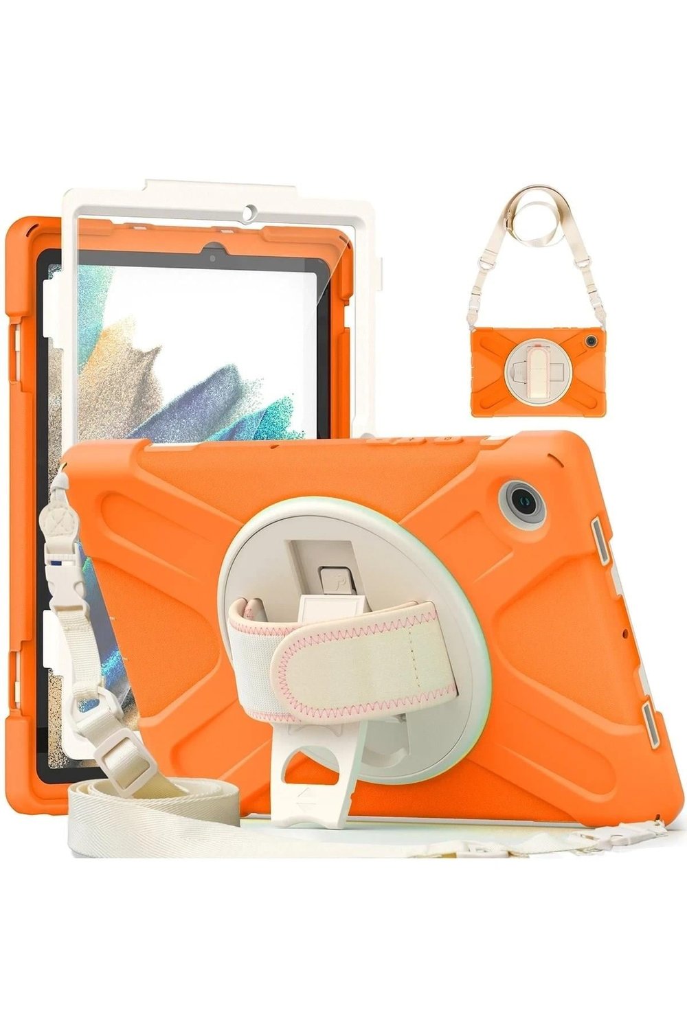Mey İthalat®  Samsung Galaxy X200 Tab A8 10.5 Kılıf Amazing Tablet Kapak - Turuncu